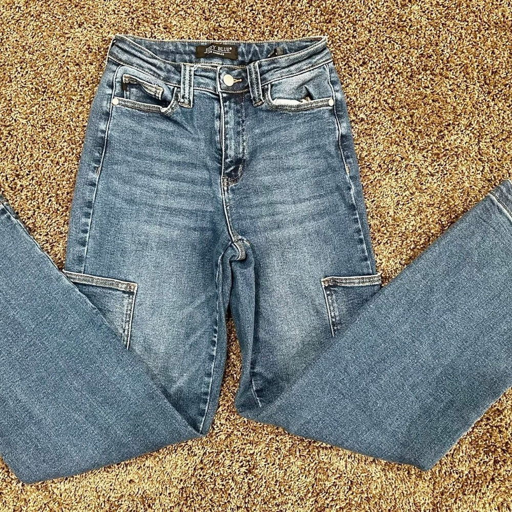 Judy Blue High-Rise Medium Blue Wide-Leg Jeans